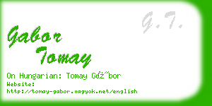 gabor tomay business card